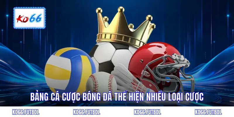 Bảng cá cược bóng đá thể hiện nhiều loại cược