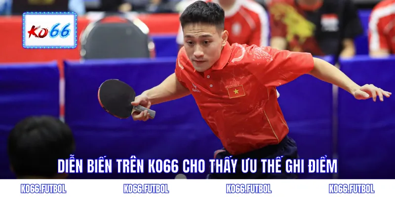 Diễn biến trận bóng bàn hiển thị theo từng hiệp