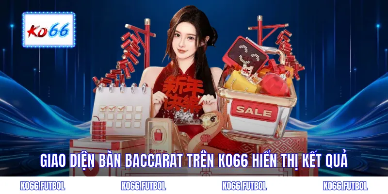 Giao diện bàn baccarat trên KO66 hiển thị kết quả