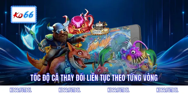 Tốc độ cá thay đổi liên tục theo từng vòng